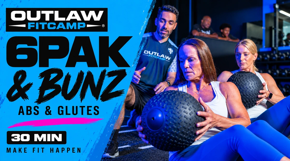6PAK & BUNZ - Outlaw FitCamp 30-minute class artwork.